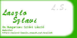 laszlo szlavi business card